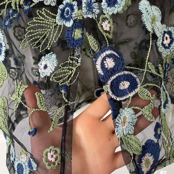 BCBGeneration Floral Embroidered Mesh Midi Skirt - Size 4 0367 - Picture 5 of 10